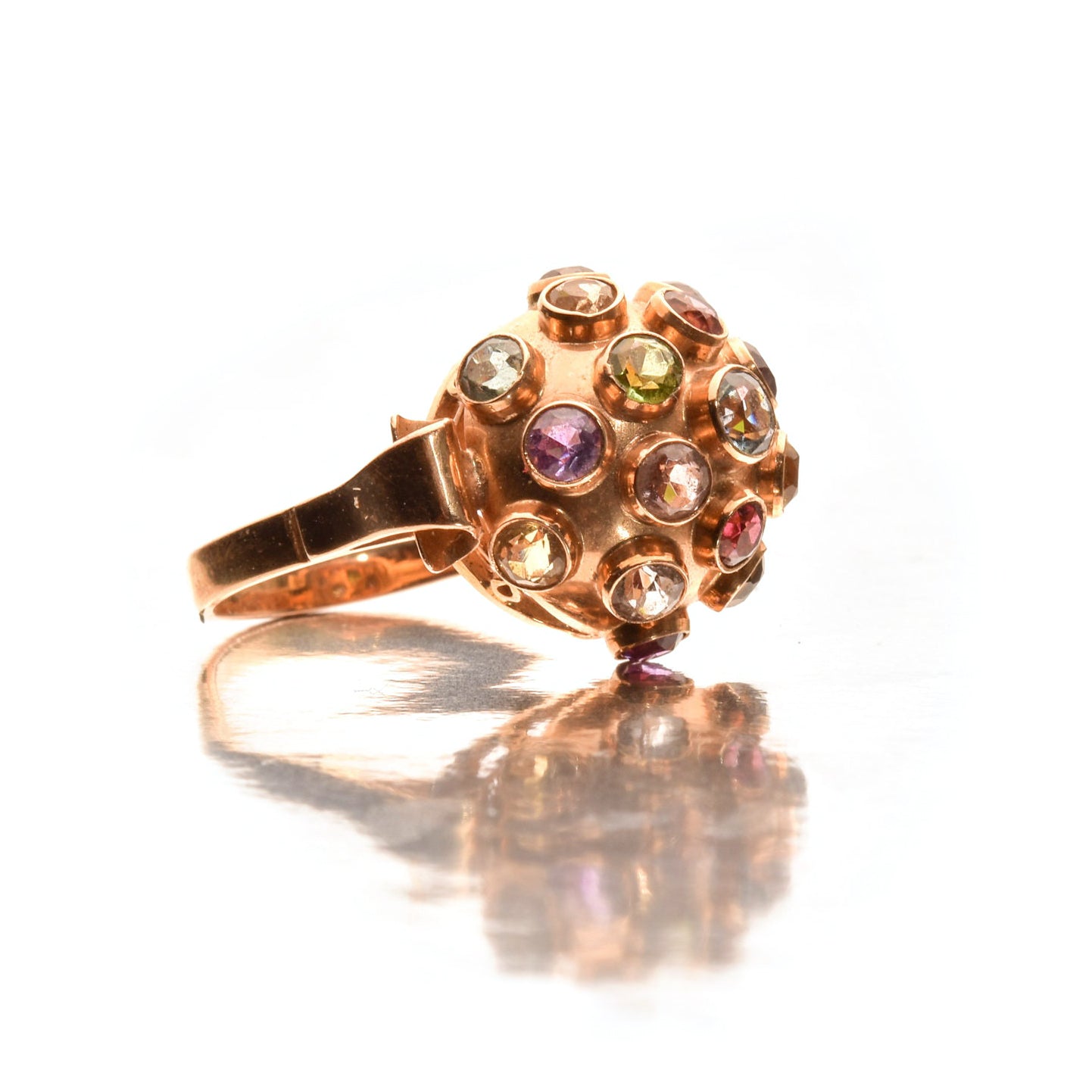 Multi-Gemstone Sputnik Ring In 18K Yellow Gold