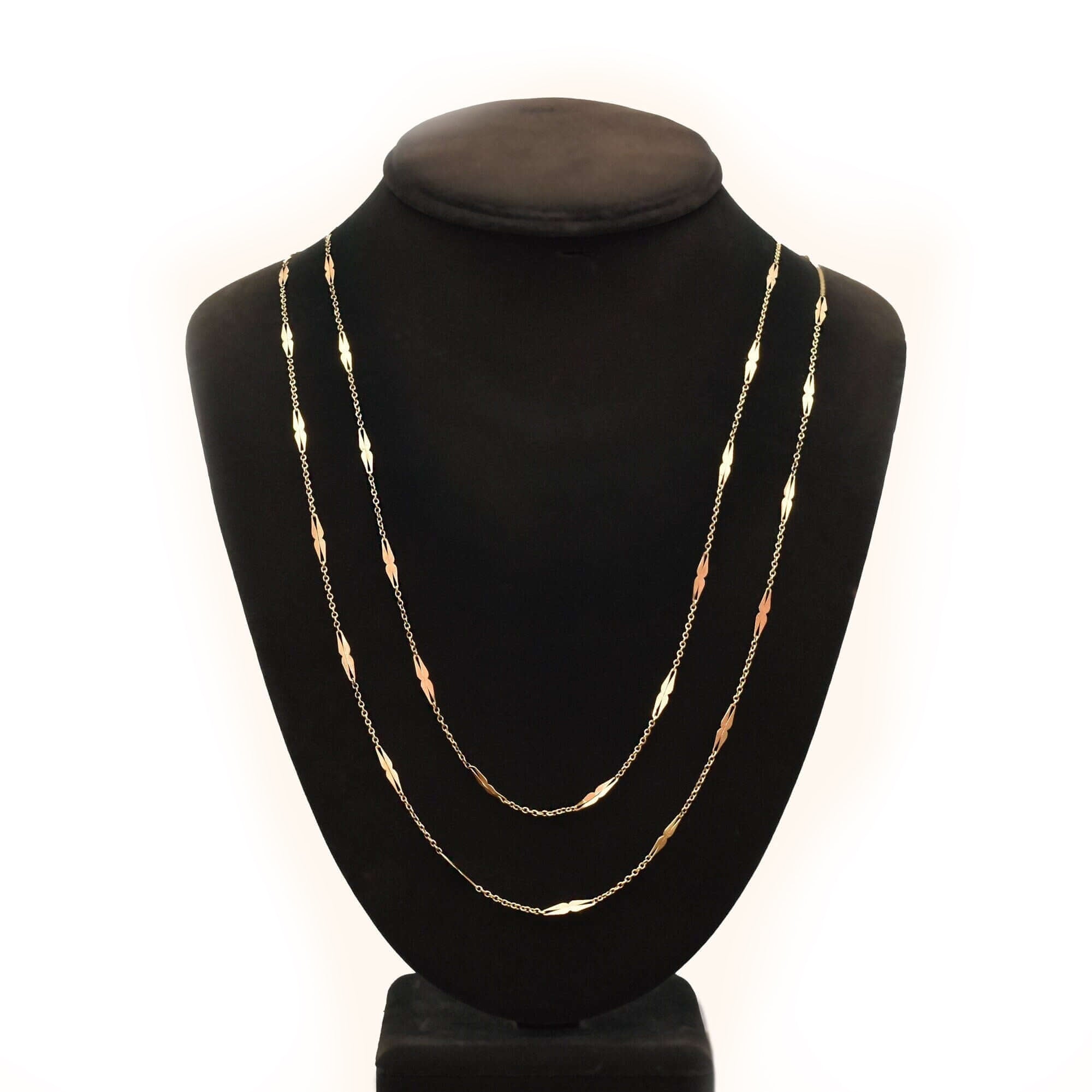 Antique 14K Yellow Gold Pocket Watch Chain