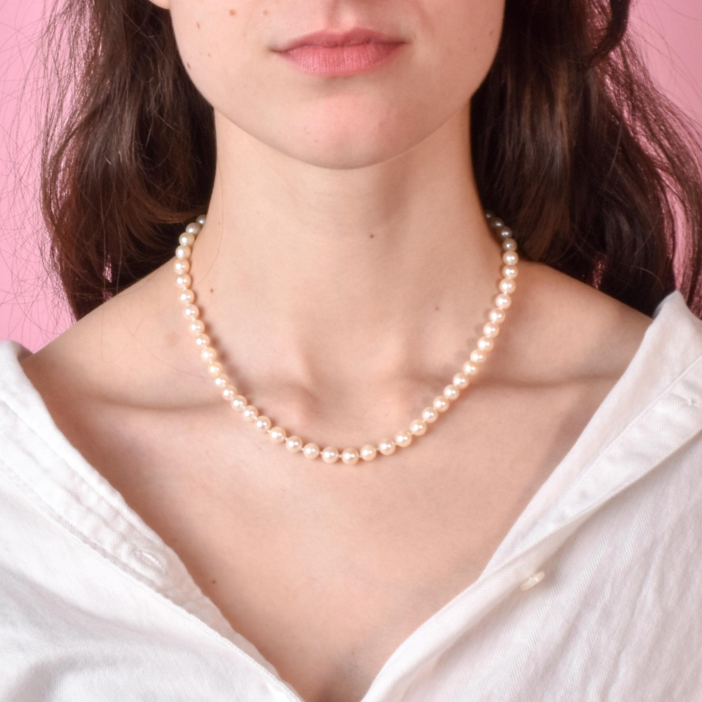 Classic Pearl Beaded Necklace with 14K Filagree Clasp