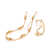 18K Beaded Gold Necklace on Curb Chain
