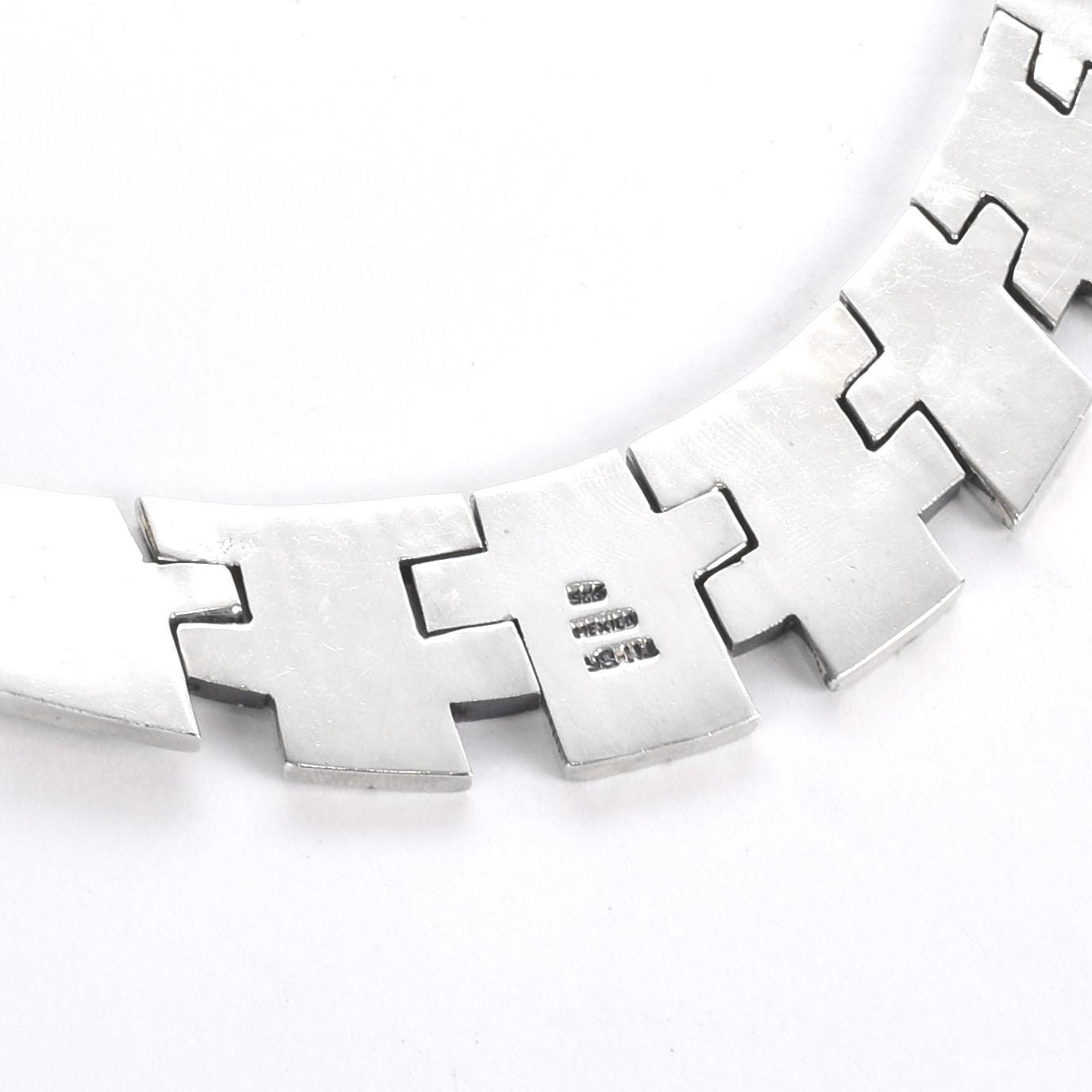 Taxco Sterling Silver Collar Statement Necklace