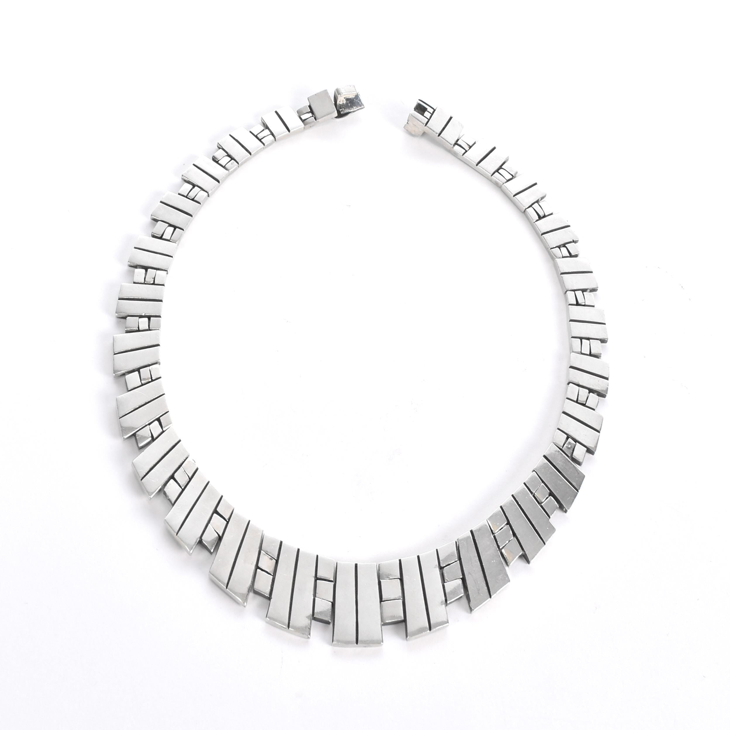 Taxco Sterling Silver Collar Statement Necklace