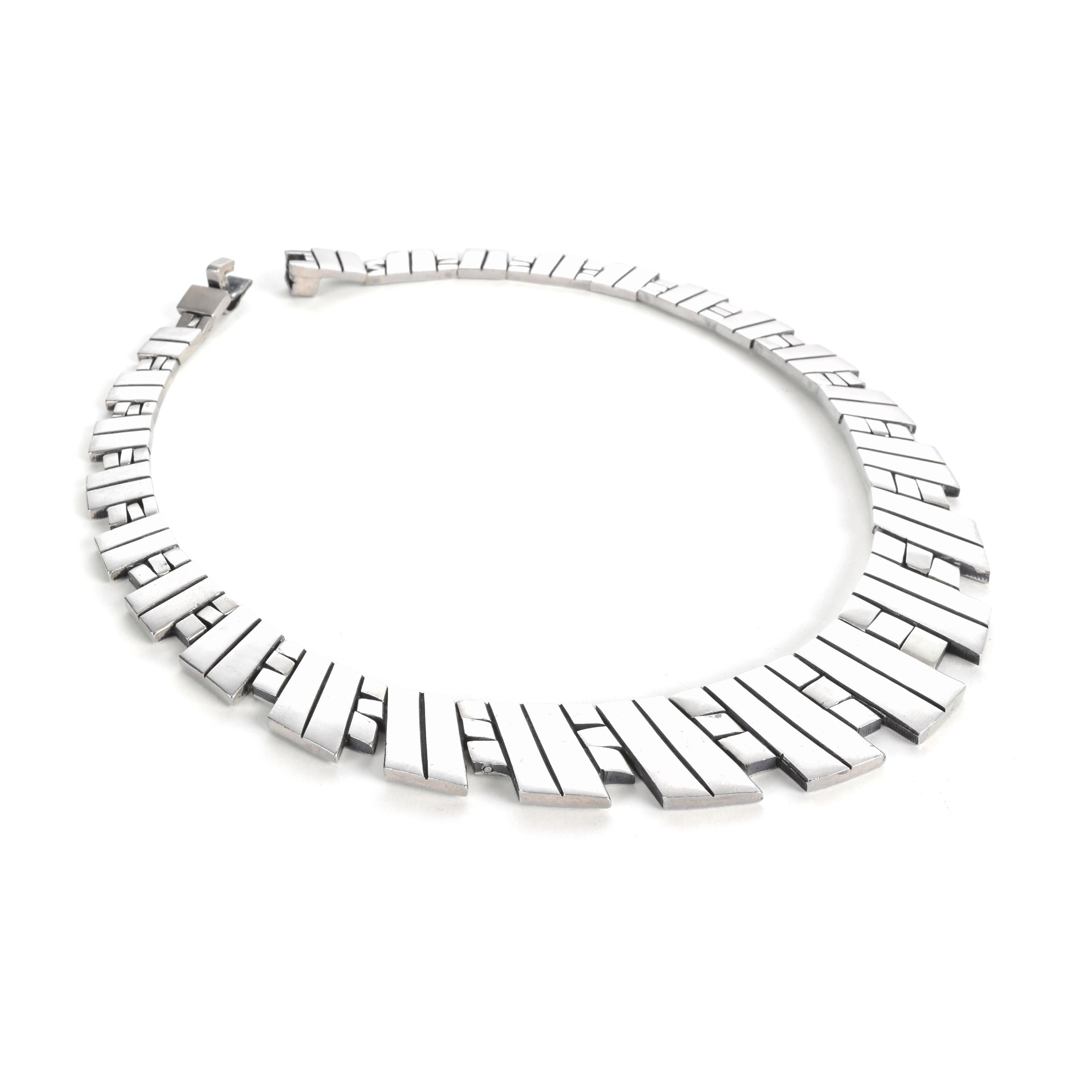 Taxco Sterling Silver Collar Statement Necklace