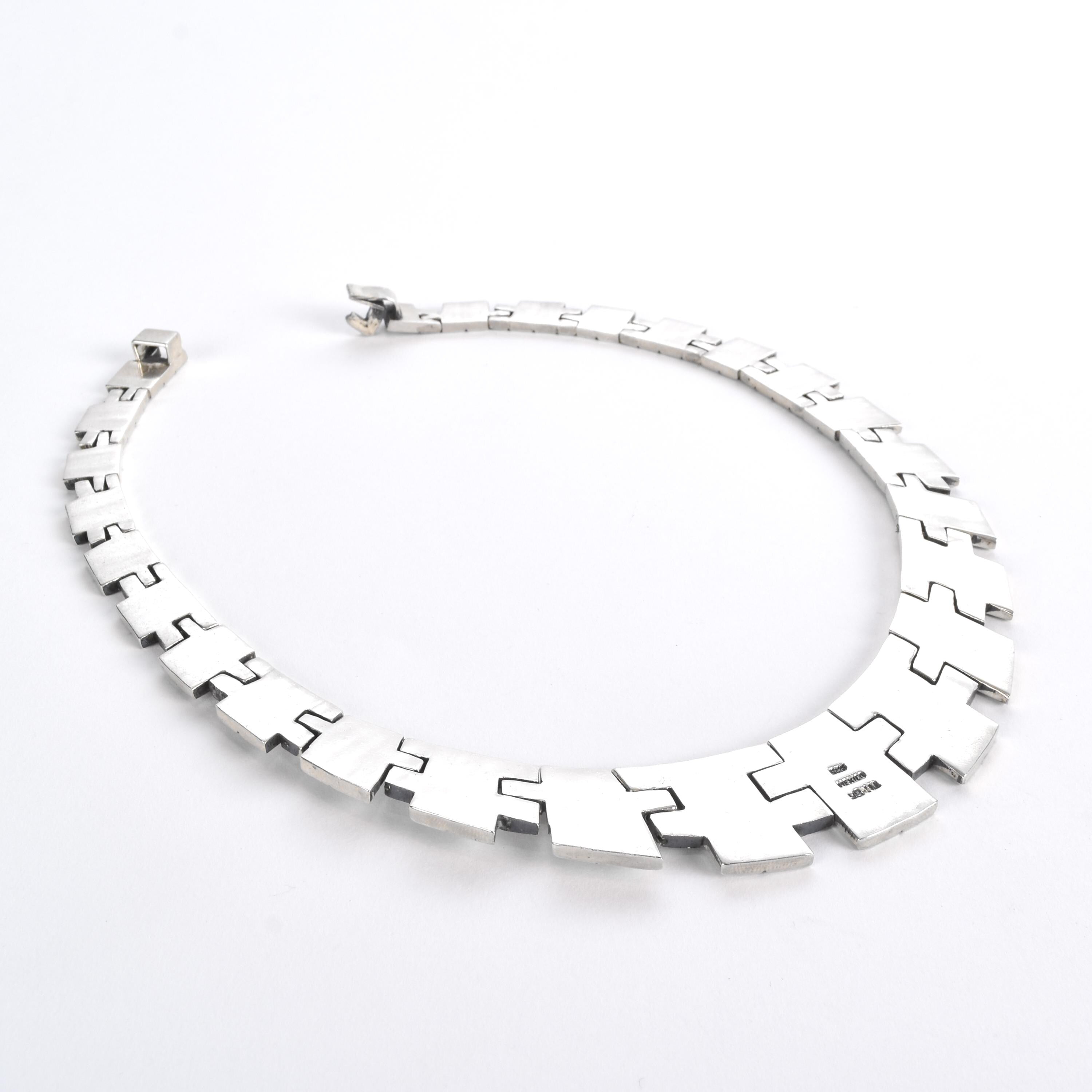 Taxco Sterling Silver Collar Statement Necklace