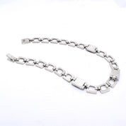 Taxco Sterling Silver and Onyx Chain Link Necklace