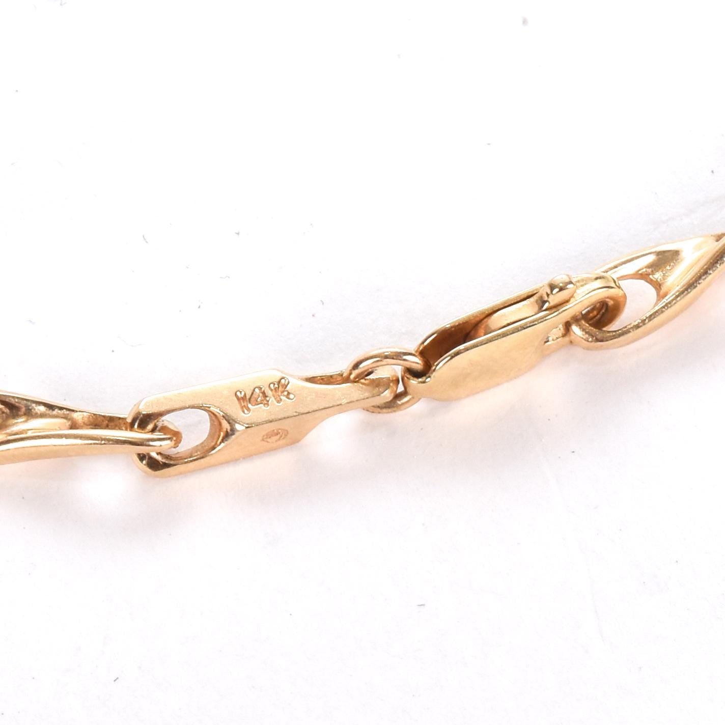 14K Two-Tone Gold Art Deco Filigree Medallion Link Necklace