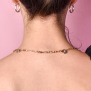 14K Two-Tone Gold Art Deco Filigree Medallion Link Necklace