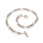 David Yurman 18K Gold and Silver Oval Link Toggle Chain Necklace