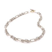 David Yurman 18K Gold and Silver Oval Link Toggle Chain Necklace