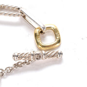 David Yurman 18K Gold and Silver Oval Link Toggle Chain Necklace