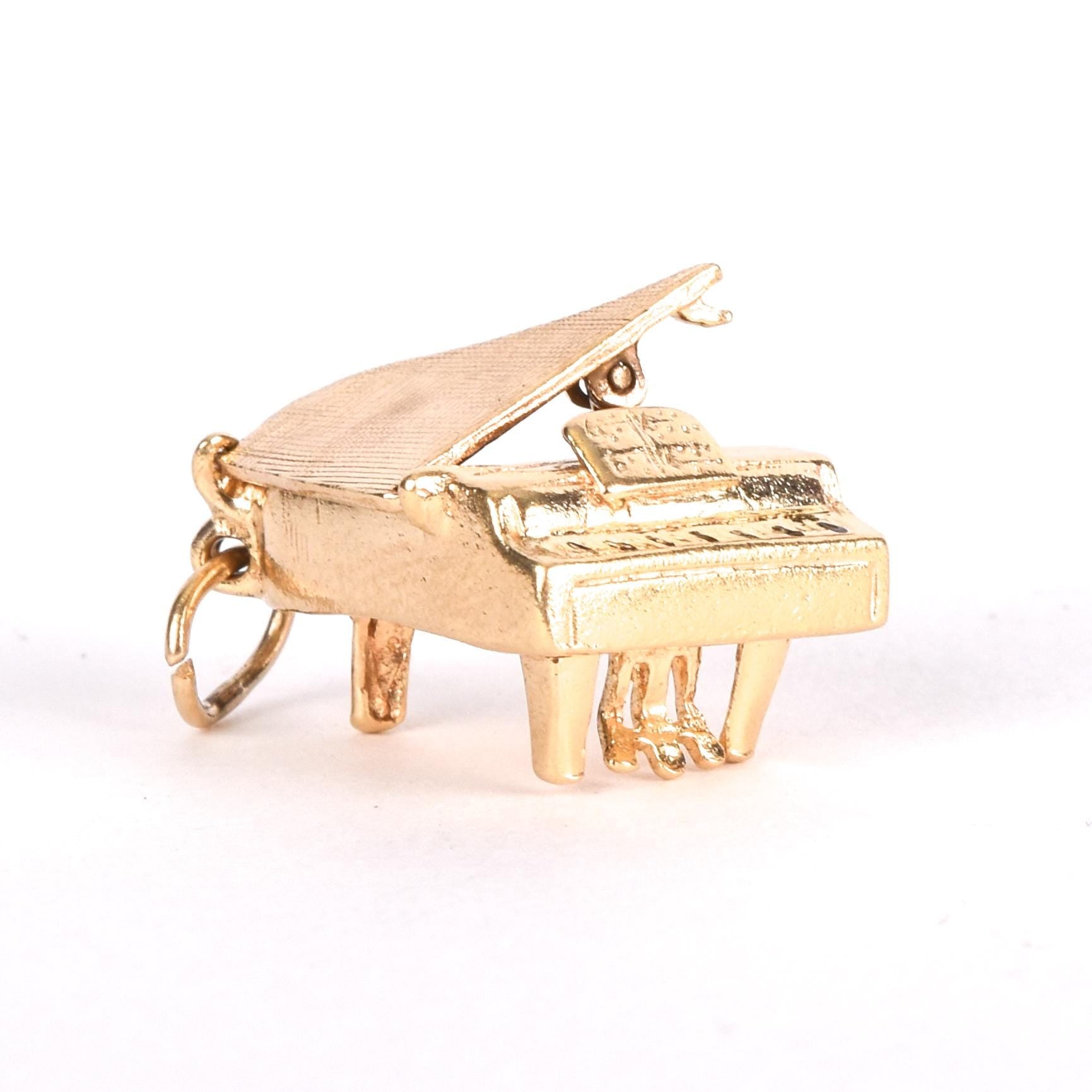 14K Gold Piano Articulating Charm