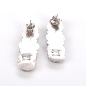 1970s Oscar Betz Heart-Shaped Spiny Oyster and Turquoise Silver Stud Earrings