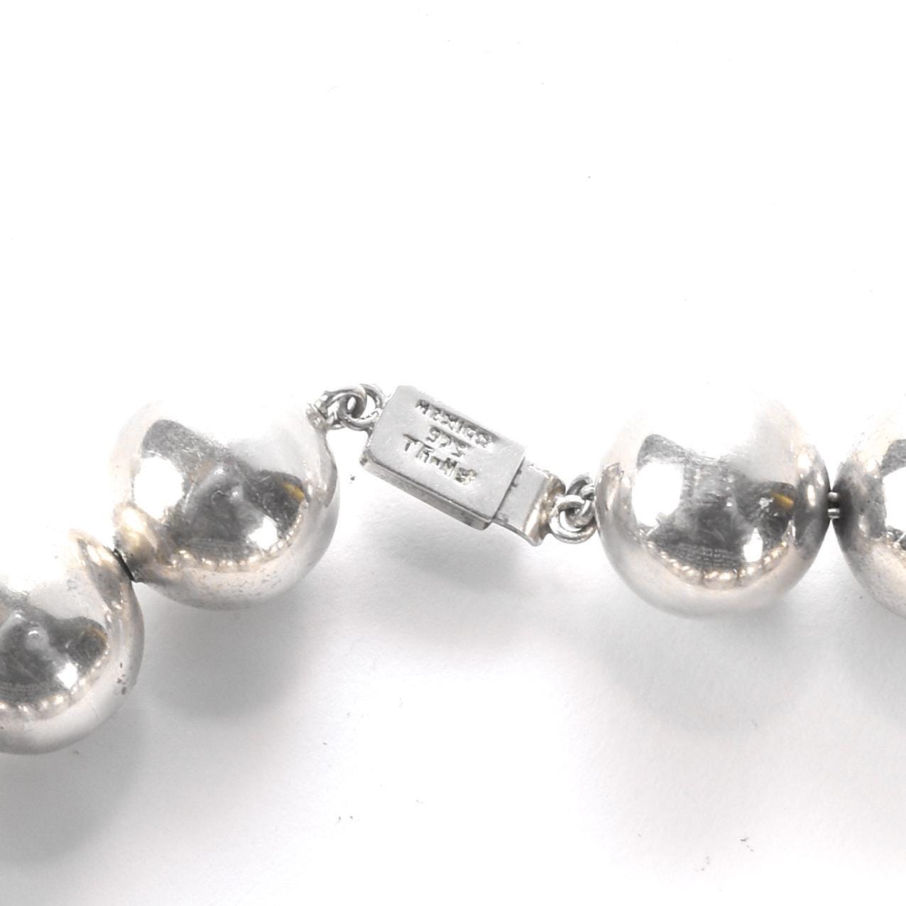 Taxco Large Sterling Silver Beaded Necklace