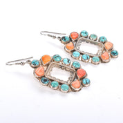 1970s Oscar Betz Sterling Silver Multi-Stone Dangle Earrings