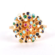 18K Gold, Ruby, and Enamel En Tremblant Ring