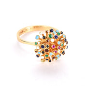 18K Gold, Ruby, and Enamel En Tremblant Ring