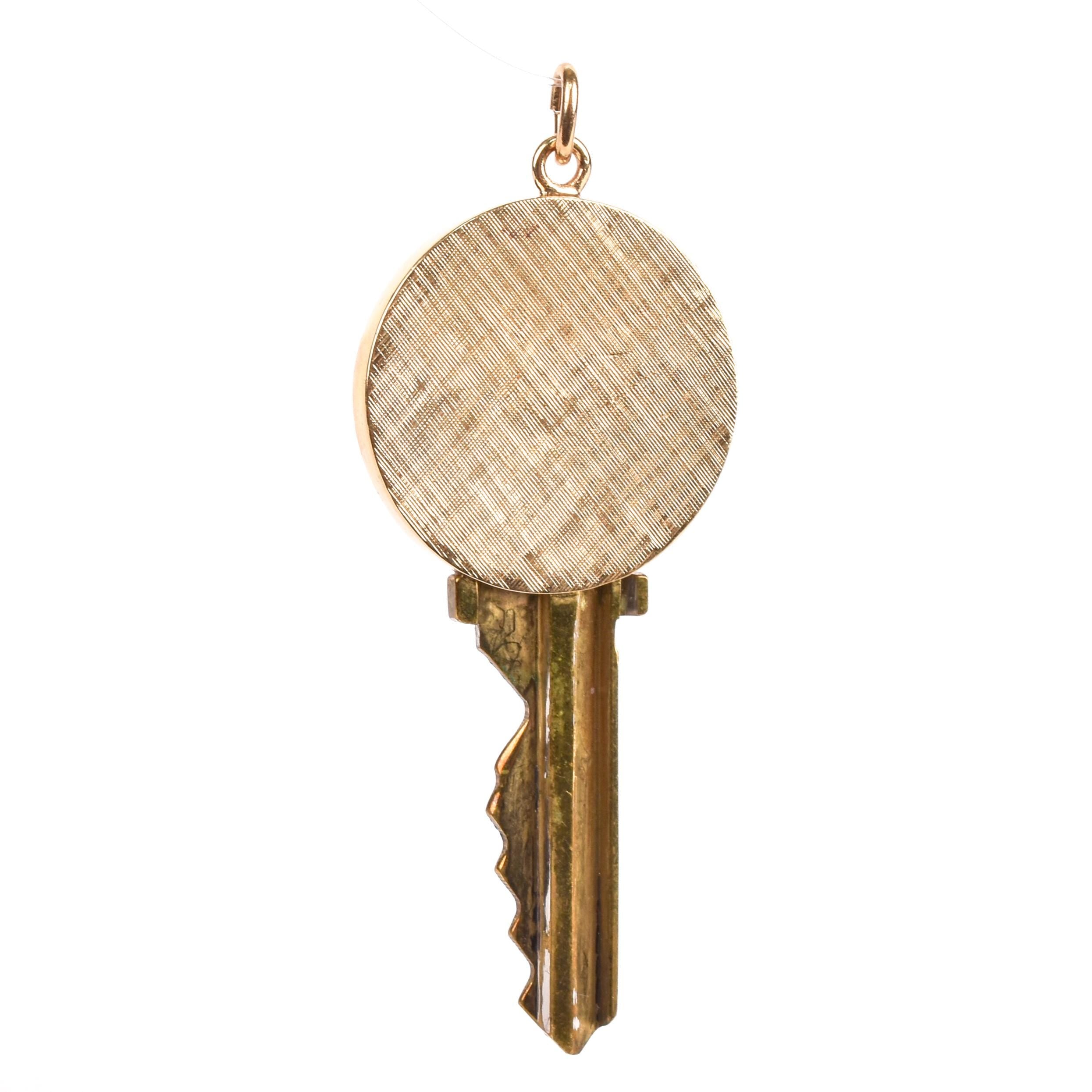 House Key Pendant with 14K Gold Medallion