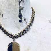 Vintage Necklace, Thick Chain, Monet Jewelry, Vintage Jewelry, Pendant Necklace, Statement Jewelry, Gold Toned Necklace, Pendant, Monet