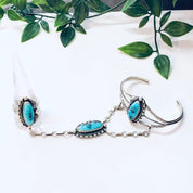 Vintage Navajo Slave Bracelet, Turquoise Bracelet, Vintage Jewelry, Navajo Jewelry, Boho Style, Bohemian Jewelry, Unique Jewelry, 925 Ring