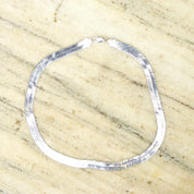 Vintage Milor 925 Italy Herringbone Collar Necklace, 10mm Flat Sterling Silver Herringbone Chain, Hammered Texture On Reverse Side, 18 Long