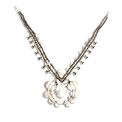 HUGE Native American Turquoise Squash Blossom Necklace, Vintage Old Pawn Jewelry, Navajo Pearls, Natural Blue Turquoise, 32" L