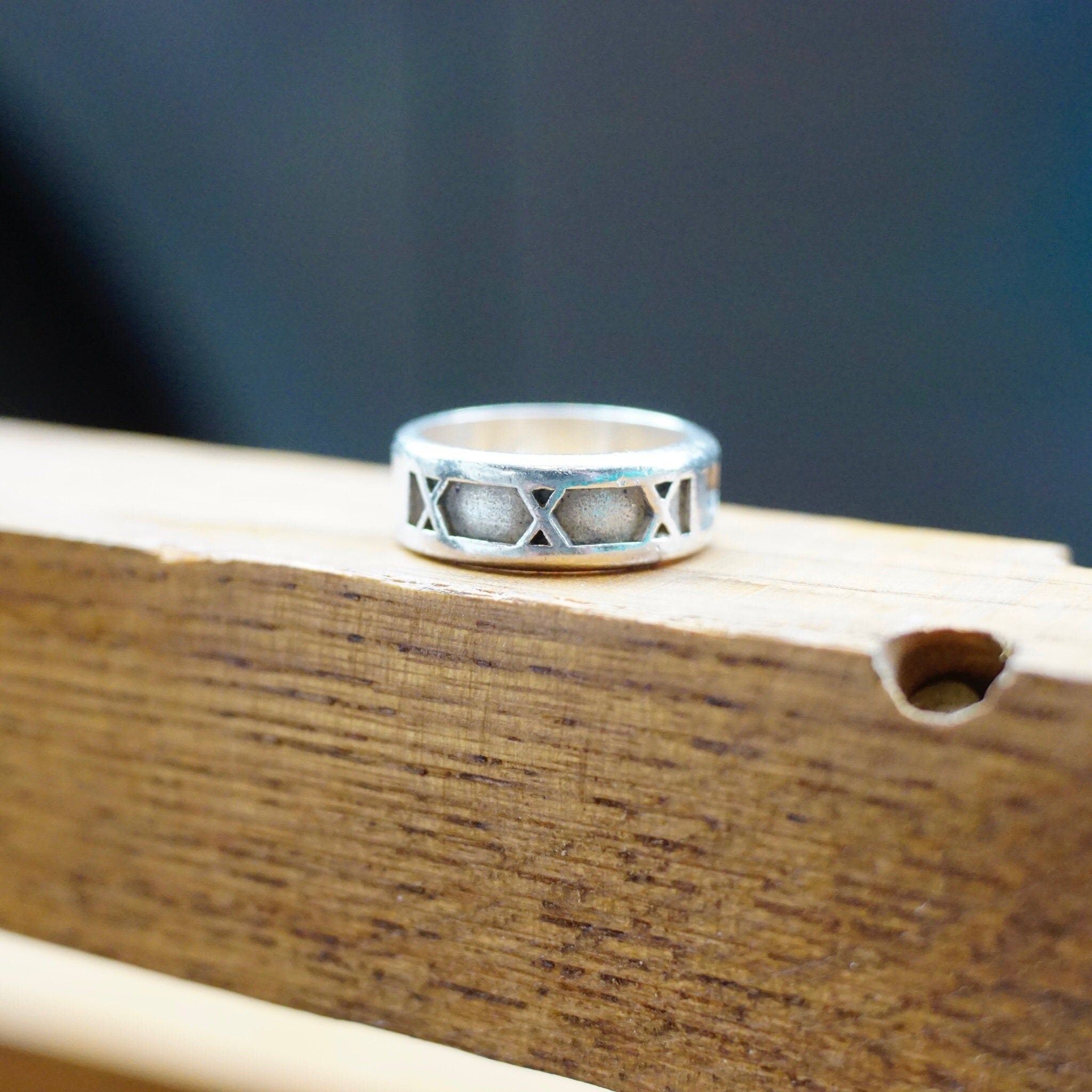 Tiffany & Co. Silver Atlas Ring 1995 - Vintage Roman Numeral Band 