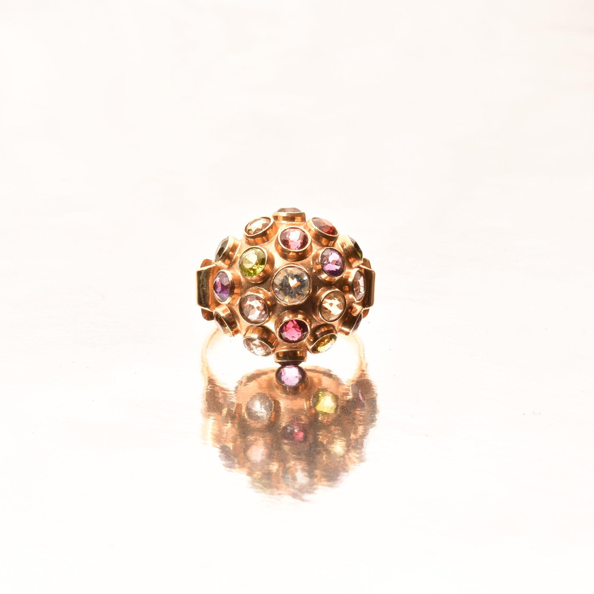 Multi-Gemstone Sputnik Ring In 18K Yellow Gold