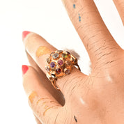 Multi-Gemstone Sputnik Ring In 18K Yellow Gold