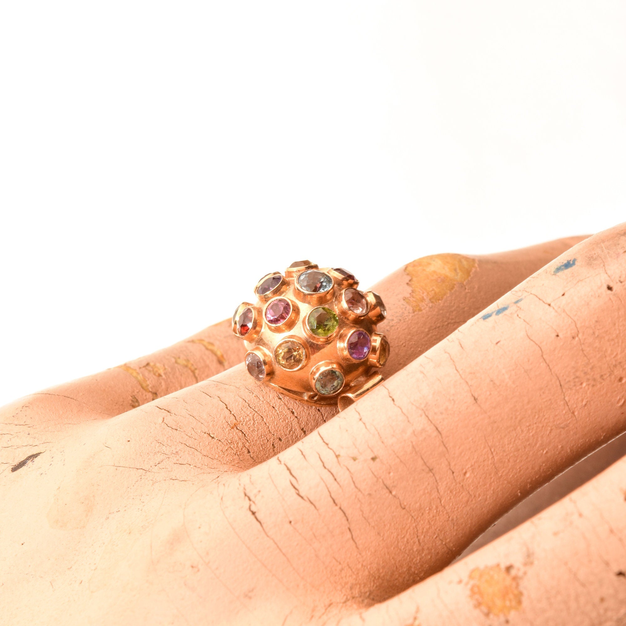 Multi-Gemstone Sputnik Ring In 18K Yellow Gold