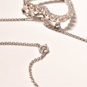 Natural Diamond Heart Pendant Necklace In 14K White Gold, 2.6 TCW, Eternal Love Pendant/Brooch, 16" L