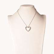 Natural Diamond Heart Pendant Necklace In 14K White Gold, 2.6 TCW, Eternal Love Pendant/Brooch, 16" L