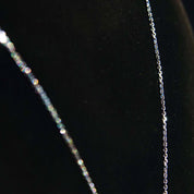 14K White Gold Diamond Open Circle Pendant Necklace