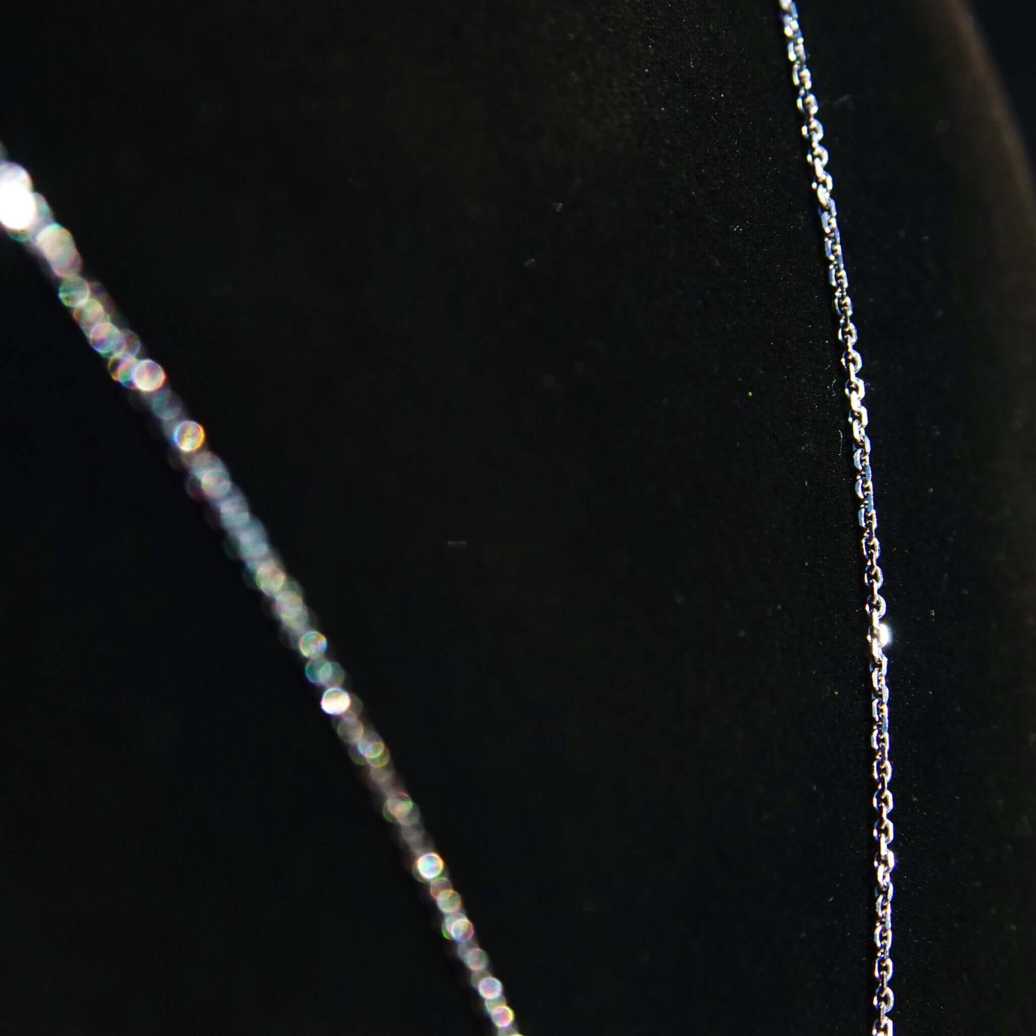 14K White Gold Diamond Open Circle Pendant Necklace