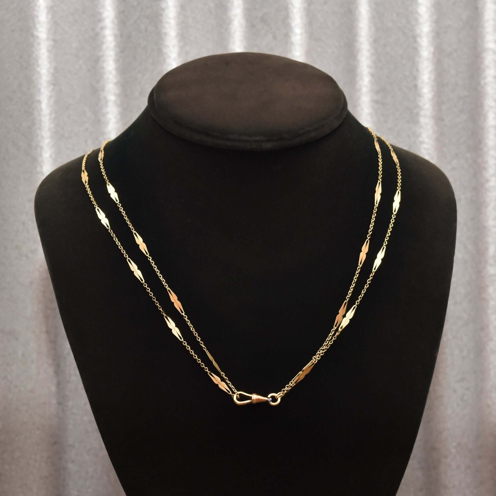 Antique 14K Yellow Gold Pocket Watch Chain