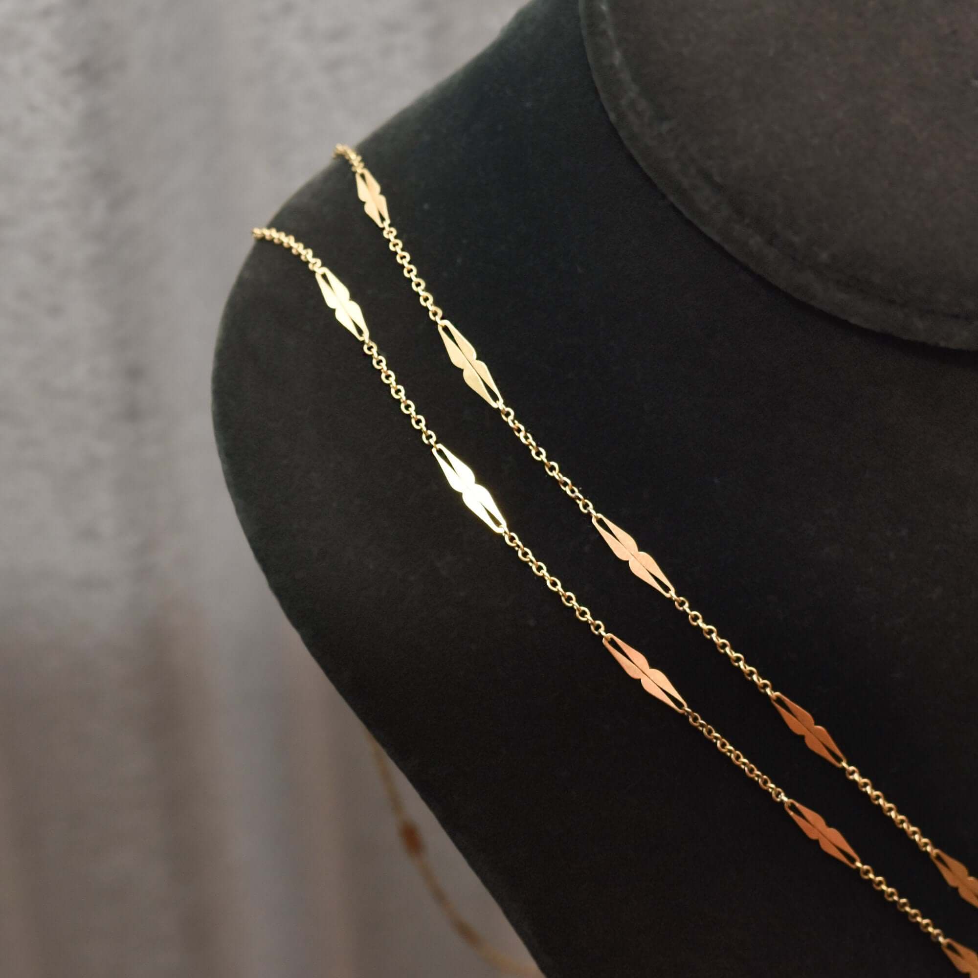 Antique 14K Yellow Gold Pocket Watch Chain