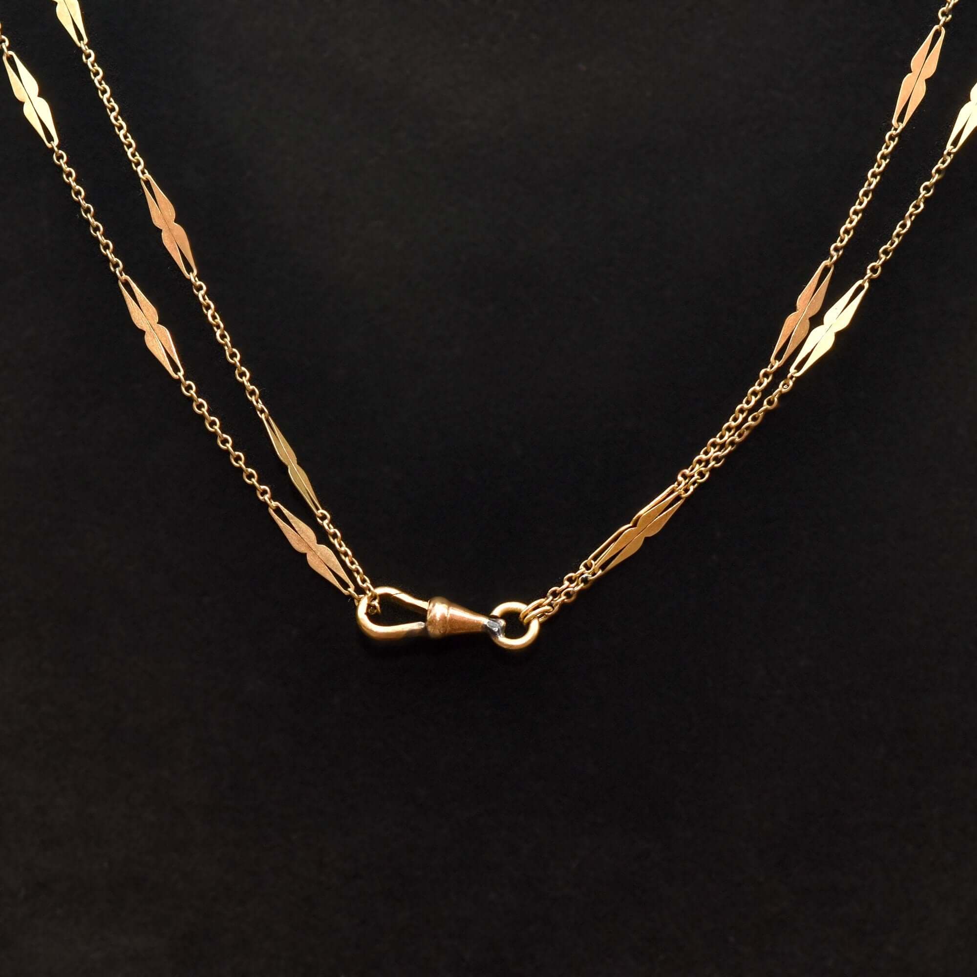 Antique 14K Yellow Gold Pocket Watch Chain