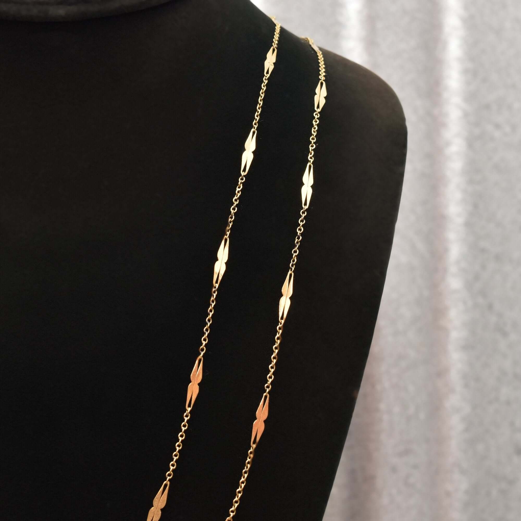 Antique 14K Yellow Gold Pocket Watch Chain