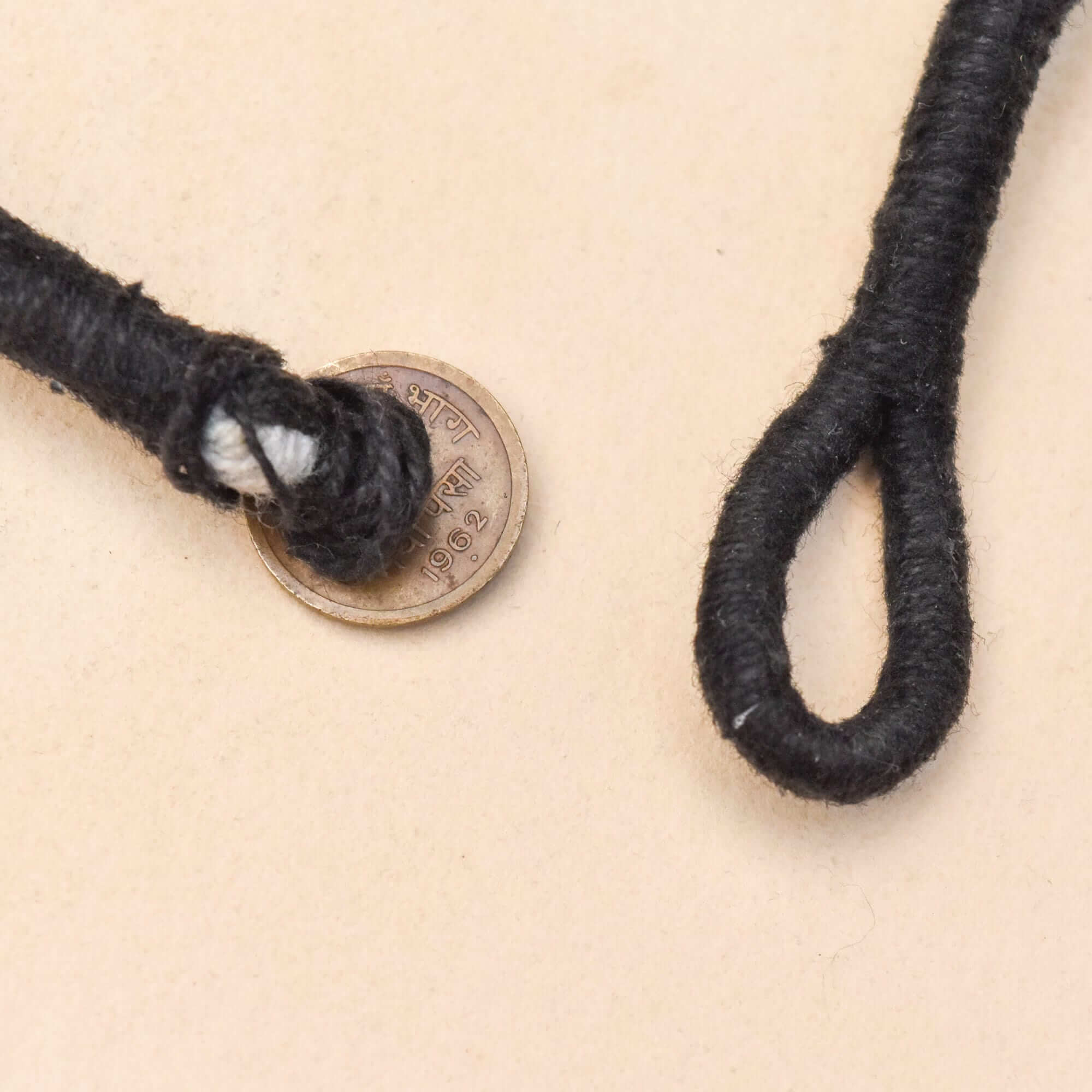 1960's India Handmade Blue Barrel Bead Necklace