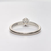Minimalist 14K White Gold Diamond Engagement Ring, .25 CT Brilliant Solitaire, Size 6 1/4 US