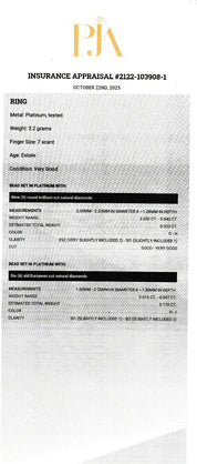 Edwardian Revival Platinum Diamond Grid Ring