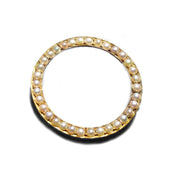 Antique 10K Seed Pearl Circle Pin