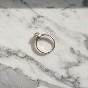 14K White Gold Green Star Sapphire Solitaire Ring