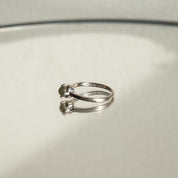 14K White Gold Green Star Sapphire Solitaire Ring