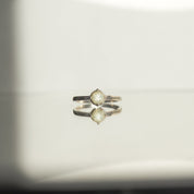 14K White Gold Green Star Sapphire Solitaire Ring