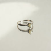 14K White Gold Green Star Sapphire Solitaire Ring