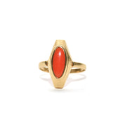 Estate 18K Coral Marquise Ring
