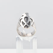 Modernist Sterling Silver Carved Thunderbird Ring