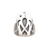 Modernist Sterling Silver Carved Thunderbird Ring