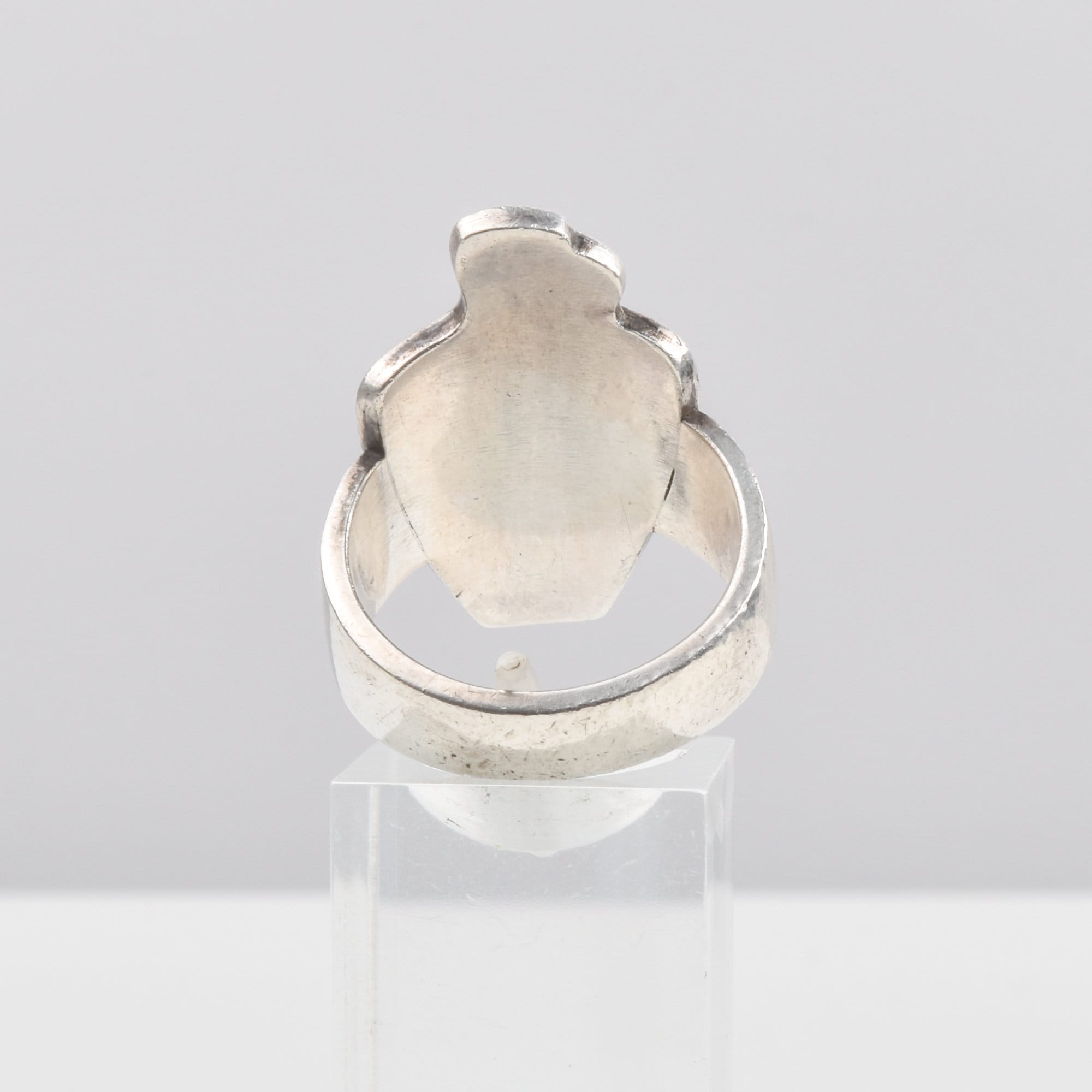 Modernist Sterling Silver Carved Thunderbird Ring
