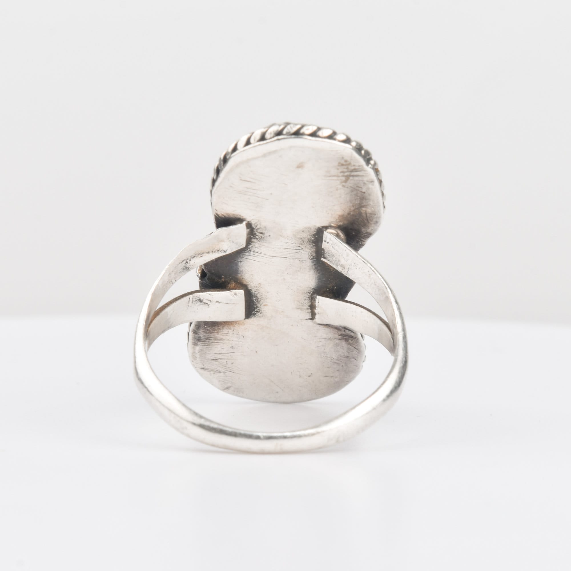 Navajo Two-Stone Turquoise Ring In Sterling Silver, Native American Jewelry, Size 10 1/2 US